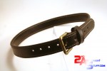 Double layer leather belt wlogo